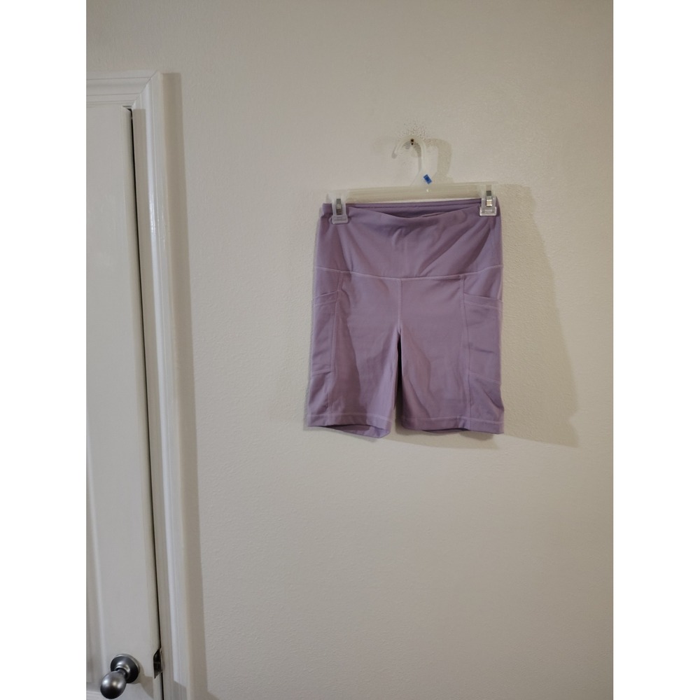 Member's Mark Everyday Bike Shorts Purple Petunia High Waist Side Pockets‎ Small